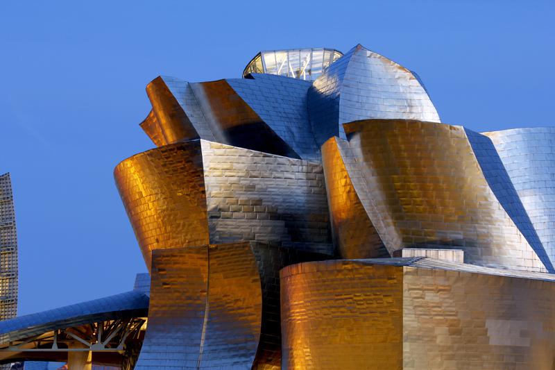 The innovative Guggenheim Museum in Spain was designed by renowned architect Frank Gehry