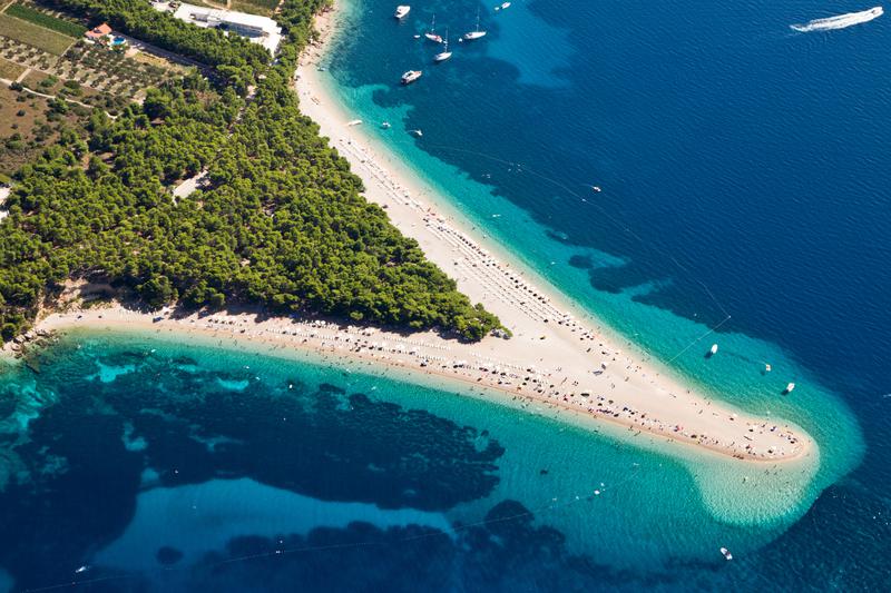 Secluded beach, which boasts one of the most unique terrain in Europe, Croatia Zlatni Rat
