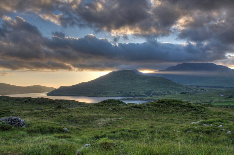 Mweelrea mountain offers some of the best views of Killary Harbour in Ireland.