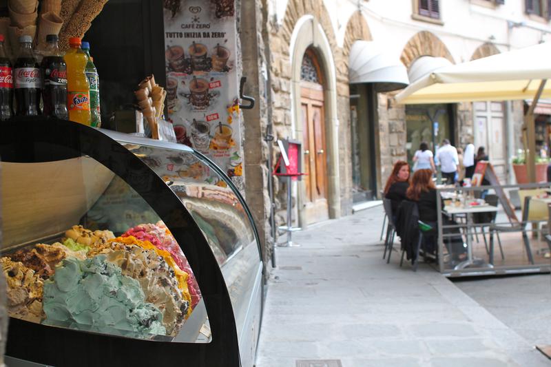 The gelato comes in hundreds of different flavors, and is the sweet chosen throughout Italy.