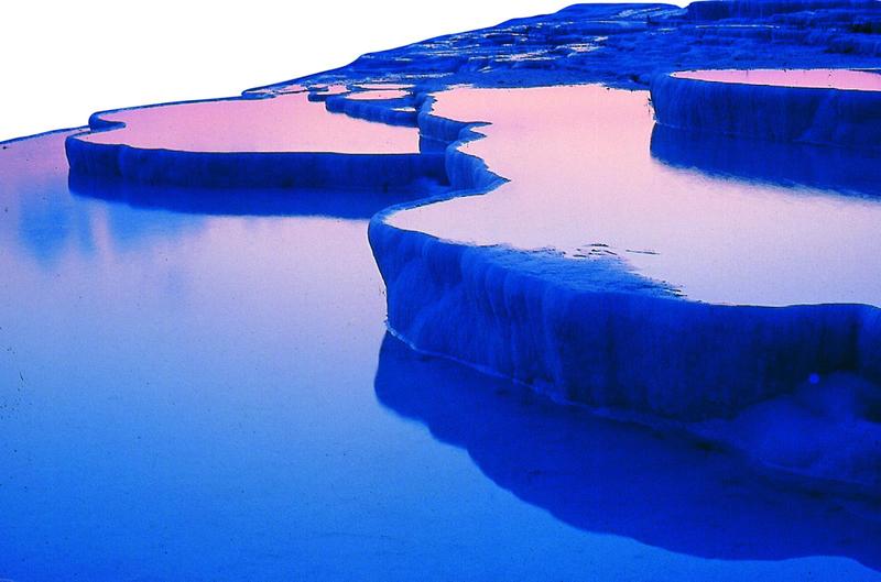 The thermal pools of Pamukkale in Turkey are so relaxing to watch as much as the experience of bathing in them. 